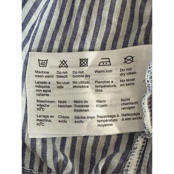 Esprit Striped Cotton Sleeveless Top Womens 10 Blue White Coastal Cottage Preppy - Picture 10 of 12